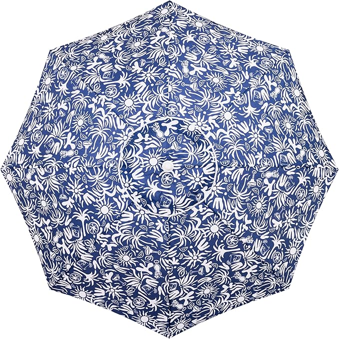 Business & Pleasure Co. Margaritaville Manana Umbrella - 6.5' Beach Umbrella Sand Anchor, 7' Tall Telescopic Aluminum Pole, UPF 50+