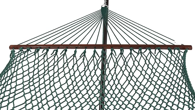 Island Escape Rope Hammock and Stand Set (Moacha Stand and Green Hammock)