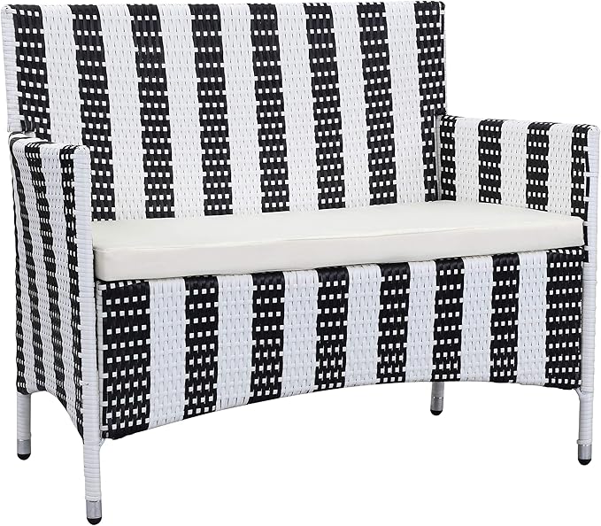 Safavieh Outdoor Collection Figueroa Black and White 4-Piece Patio Set