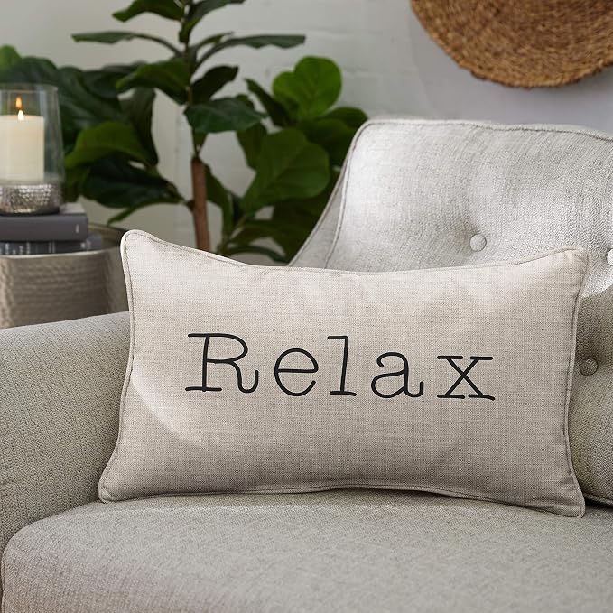 Sorra Home Relax Indoor/Outdoor Pillow, 13 x 20 x 6 inches, Cast Silver