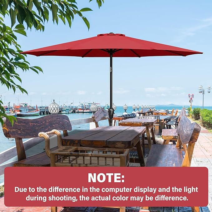 HealSmart 9' Patio Umbrella Replacement Canopy Cover with 8 Ribs, Outdoor Table Market Yard Umbrellas