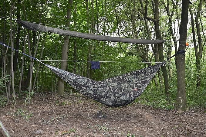 Onewind Camping Hammock, Ultralight Portable Hammock with Adjustable Ridgeline, Outdoor Hammock 20D Ripstop Nylon with 2 * 12Ft Tree Strap, Ideal for Camping, Hiking, Backpacking