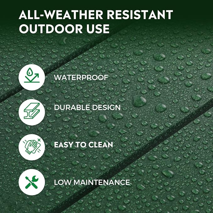 Costaelm Outdoor Plant Stand, 2-Tier Small Outdoor Table, Outdoor Side Tables for Patio or Indoor, Patio Table for Pool, Porch, Weather Resistant Easy Maintenance, Dark Green