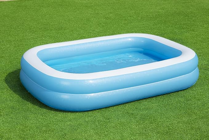 Bestway 54006 Family Rectangular Inflatable Pool, 262 x 175 x 51 cm, Blue/White