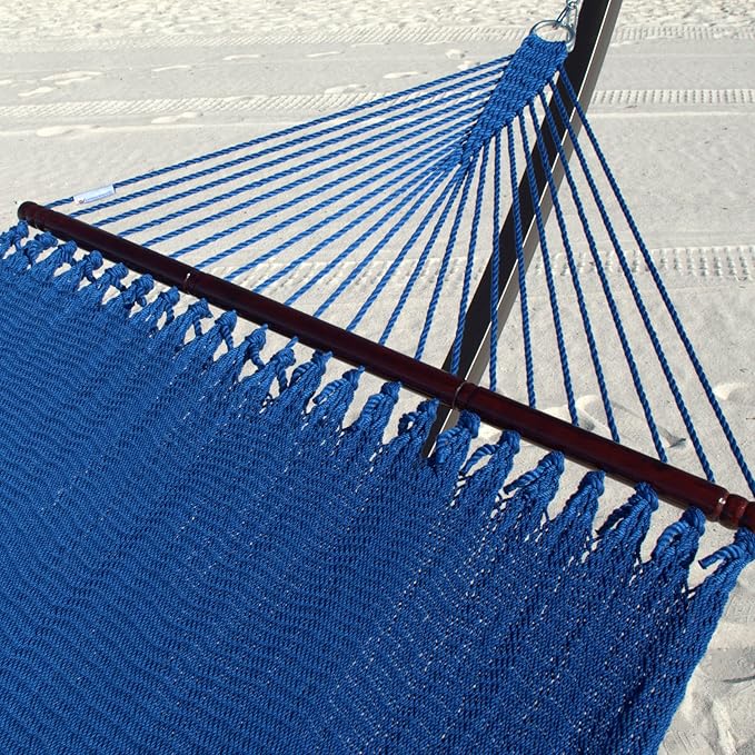 Double Caribbean Hammock - Soft-Spun Polyester - 48 inch (Dark Blue)