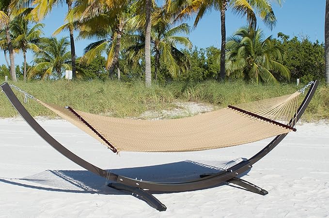 Double Caribbean Hammock - Soft-Spun Polyester - 48 inch (TAN)