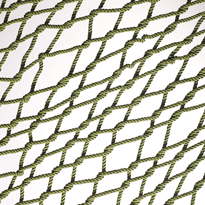 Fab Habitat Rope Recycled Polyester Hammock - Miami - Green - Indoor/Outdoor, Quick Dry, 2 Person 400 lbs Capacity - Patio, Poolside, Backyard, Garden, Beach, Balcony - 12-14 ft Adjustable