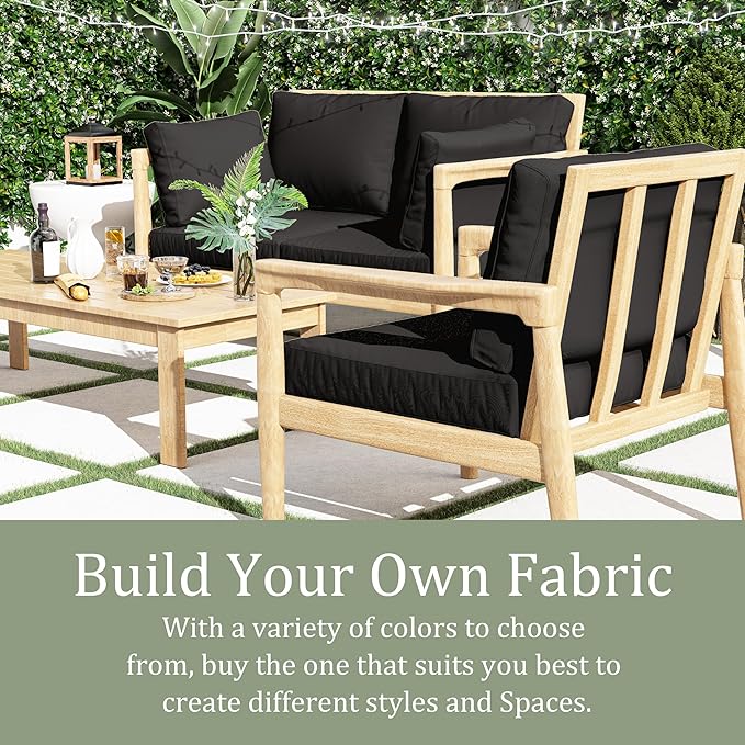 8 pcs Outdoor Cushion Slipcovers Outdoor Patio Cushions Covers Replacement Waterproof with Zipper w/3 Seat Cushion Covers and 5 Backrest Pillow Covers, Covers Only