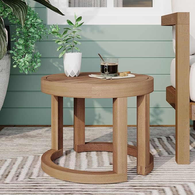 Christopher Knight Home Orion Outdoor 18" Side Table, Stylish Patio Acacia Wood Accent End Table for Patio Set, Decorative Furniture for Garden Porch Backyard Balcony, Brown Wash