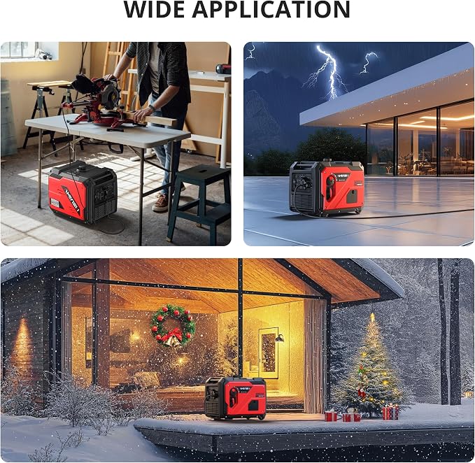 AMERISUN 5000W Portable Inverter Generator, 223cc 4-Stroke Engine, 10H Runtime, CO Sensor, Parallel Ready, 120V/12V/USB Outlets, EPA Compliant, Super Quiet, For RV, Camping & Home Backup
