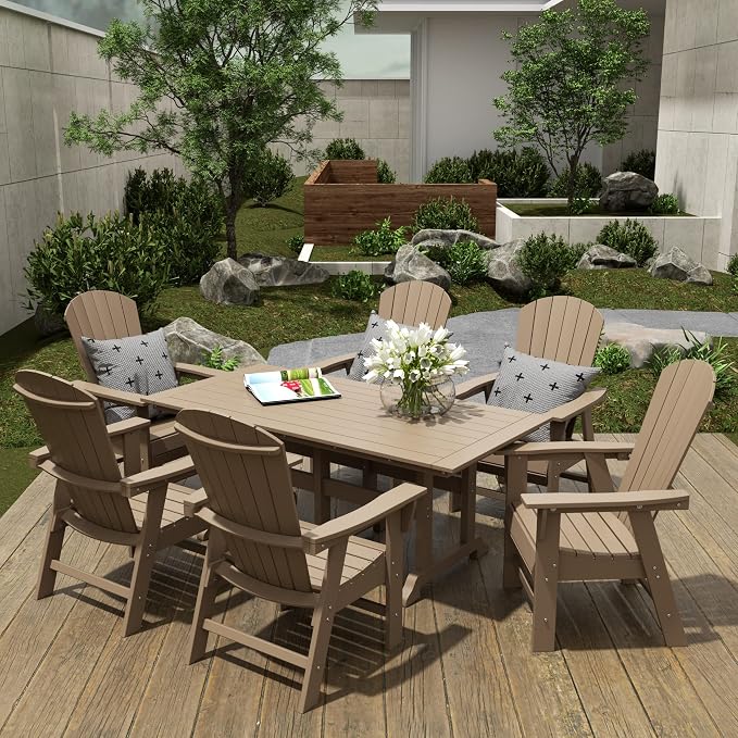 WestinTrends Malibu 71" Outdoor Patio Dining Table, Weathered Wood