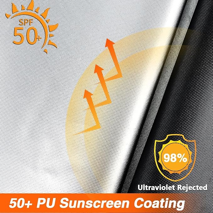 EVRBUL Patio Furniture Cover Waterproof Rectangle,111"L x 74"W x 28"H Heavy Duty 420D Outdoor Dining Table and Chair Covers,Windproof Anti-UV Outdoor Furniture Set Covers Outdoor Table Cover,Black