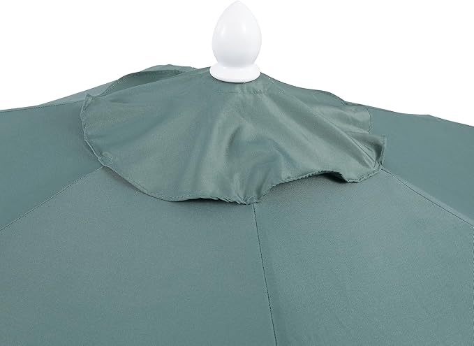 JONATHAN Y UMB1001 Collins 9 ft. Classic Cottage Tassel Market Patio Umbrella with Auto-Tilt, Crank, Wind Vent and UV Protection