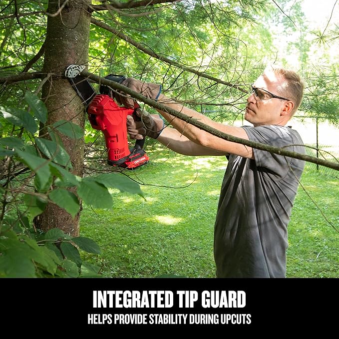 CRAFTSMAN V20 Mini Cordless Chainsaw, Pruning Saw, 6" Chain, Small Handheld Chainsaw, 2Ah Battery and Charger Included, Tree Trimming and Pruning, Compact and Lightweight (CMCCS320D1)
