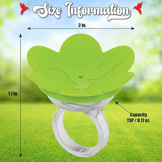 Hummingbird Ring Feeder (Green) - Hand Feed Hummingbirds Right in Your Backyard. Get up Close and Personal with Nature. Proudly Made in The U.S.A. - The Original