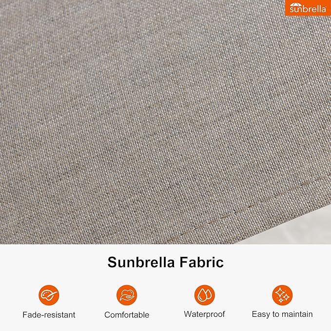 PURPLE LEAF 10' X 13' Patio Large Cantilever Umbrella Outdoor Rectangle Wood Umbrellas Offset Umbrella Heavy Duty Sun Umbrellas for Garden Deck Pool, Heather Taupe
