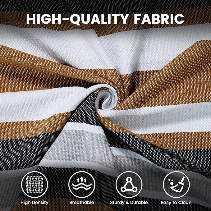 Lazy Daze Hammocks Extra Large Double Hammock, Portable Camping Hammock with Travel Bag & Tree Straps for Outdoor, Camping, Backyard, Patio, 550lbs Capacity, Brown & White