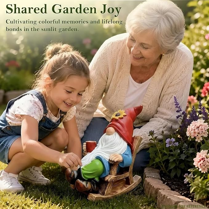 Outdoor Garden Gnome Statue Decoration - Funny Drinking Coffee gnomes Figurine Ornament for Indoor Outdoor Home Patio Yard Lawn - Lucky Gnome Unique Mom Birthday Gifts - Best Garden Gifts for Day
