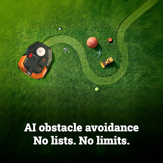 Bundle of WORX Landroid Vision Cloud Robot Lawn Mower, No Perimeter Wire Robot Mower for 1/2 Acre, WR320 + WORX Robotic Lawn Mower Garage, Weatherproof Mower Storage Garage for Vision Cloud, WA0828