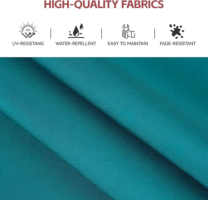 GENTEACO 10X10 FT Cantilever Umbrella, Large Offset Patio Umbrella with 6 Angle Tilts & 360° Rotation, Large Square Sun Umbrellas for Outdoor Patio Pool Deck Market, Turquoise Blue