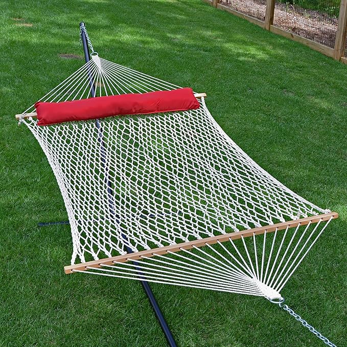 Algoma Net 13' Cotton Rope Hammock w/Pillow