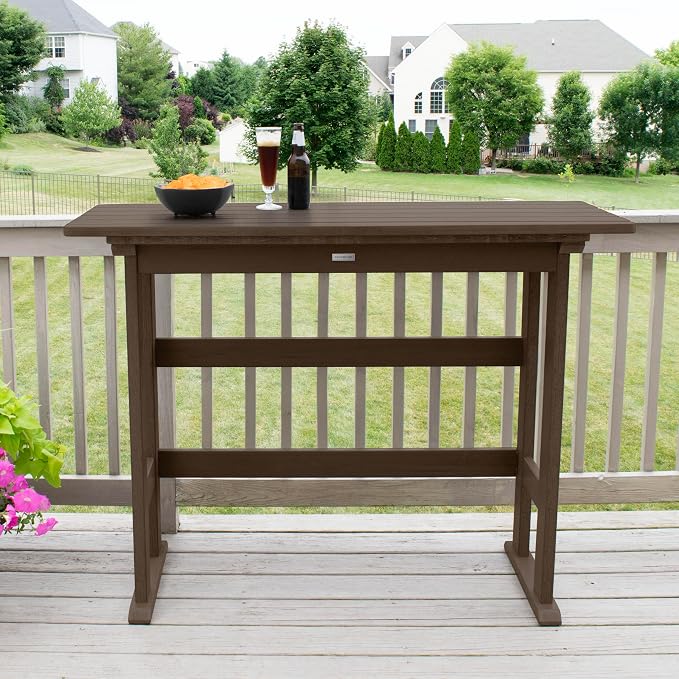 highwood AD-TBL-KS3-ACE Lehigh Bar Height Balcony Table, Weathered Acorn