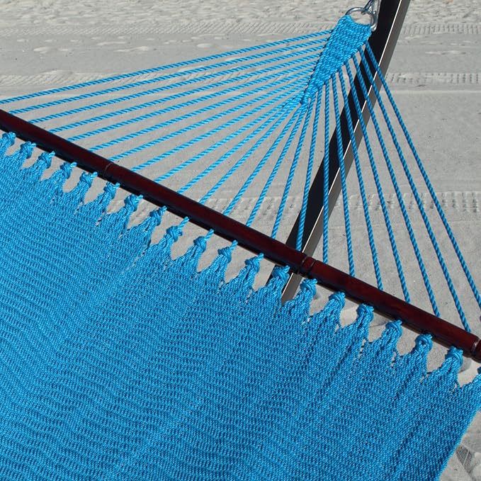 Double Caribbean Hammock - Soft-Spun Polyester - 48 inch (Light Blue)