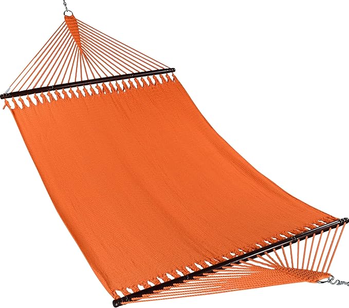Jumbo Caribbean Hammock - 55 Inch - Soft-Spun Polyester - Orange