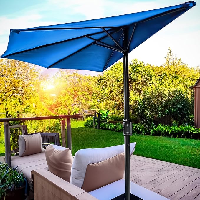 Patio Half Umbrella - 9' - By Trademark Innovations (Azure)