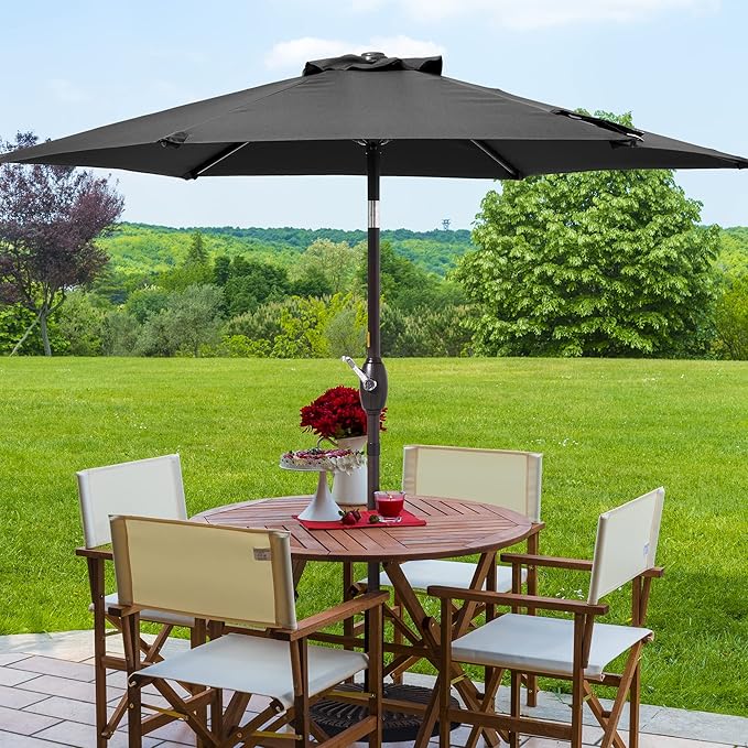7.5ft Outdoor Umbrella Patio Umbrella,2-Year-Non-Fading,Table Market Patio Umbrella with Push Button Tilt and Crank,for Pool, Deck, Garden,Backyard