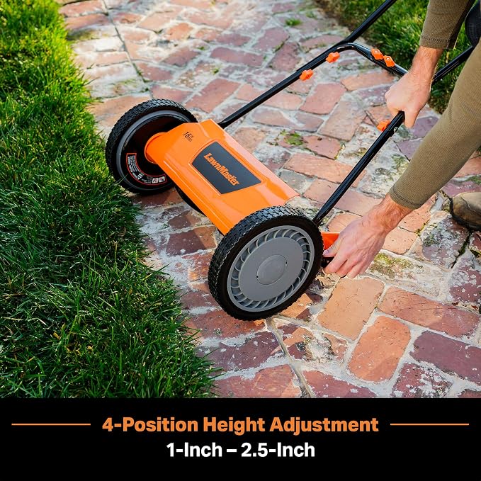 LawnMaster LMRM1602 Push Reel Lawn Mower 16-Inch 5-Blade