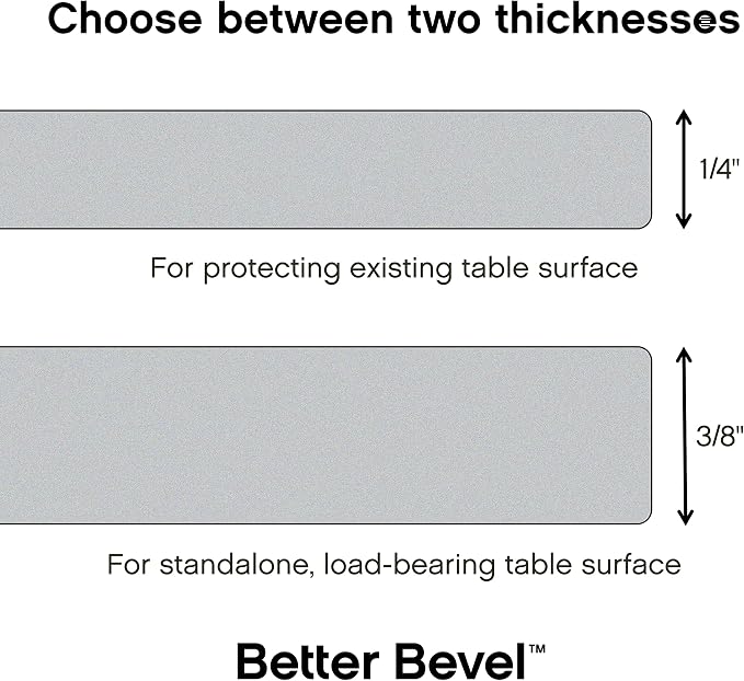 The Better Bevel 12 inch Round Glass Table Top - Clear Tempered Glass Surface Protector - Safe Beveled Edge - Coffee, Dining and End Table