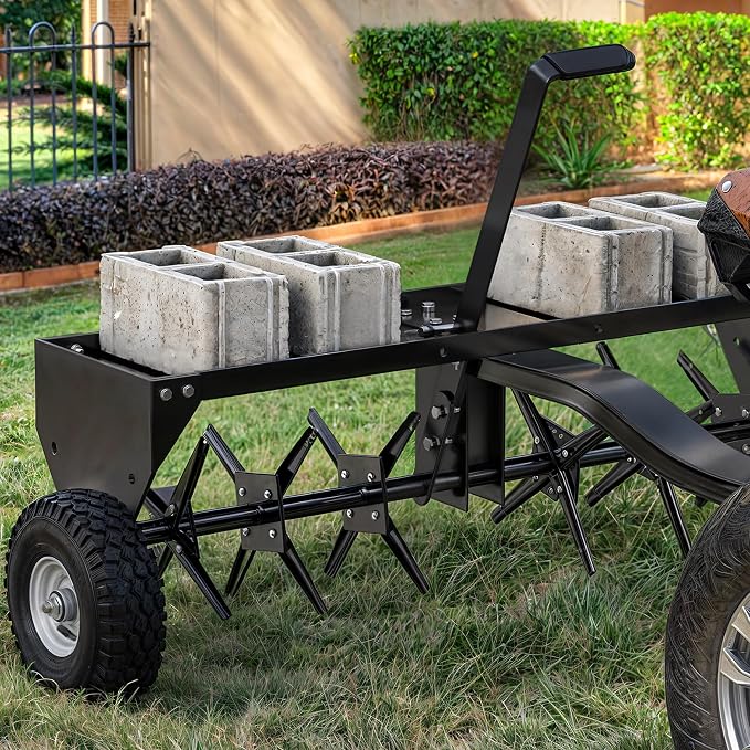 YITAMOTOR 40" Tow Behind Lawn Plug Aerator with Universal Hitch; Designed to Pull Behind Lawn & Garden Tractors