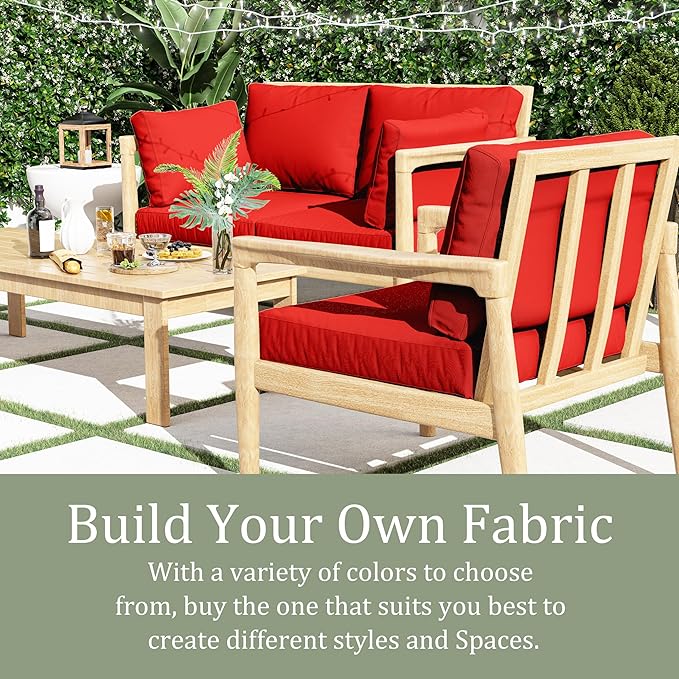 8 pcs Outdoor Cushion Slipcovers Outdoor Patio Cushions Covers Replacement Waterproof with Zipper w/3 Seat Cushion Covers and 5 Backrest Pillow Covers, Covers Only