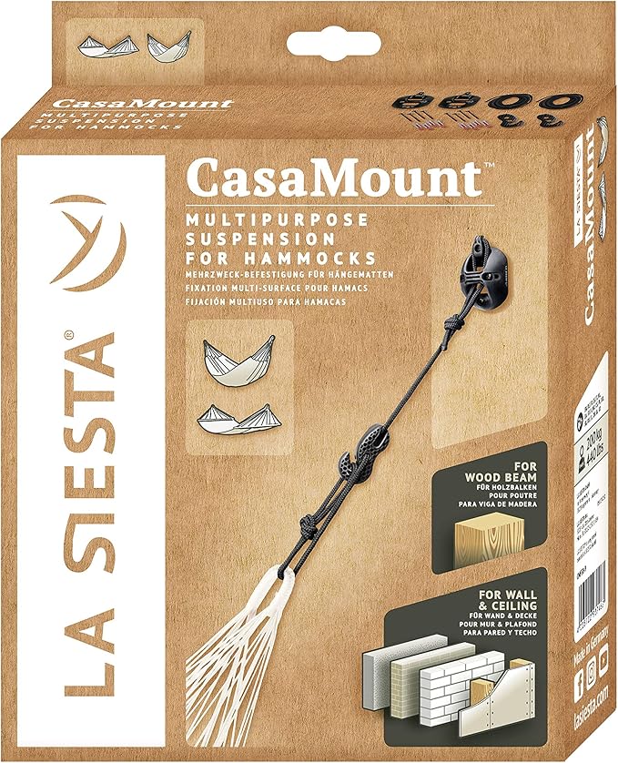 LA Siesta CasaMount Black - Multipurpose Suspension Set for Hammocks
