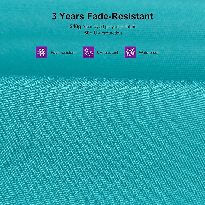 PURPLE LEAF 10' X 10' Patio Cantilever Umbrella with Base Included Antique Bronze Square Outdoor Umbrella with 360° Rotation and Aluminum Offset Hanging for Garden Backyard Pool, Turquoise