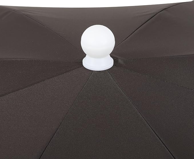 JONATHAN Y Mariner 6.5 ft. Beach Umbrella, Black Solid with Fringe, Push-Button Tilt, UPF 50+ Sun Protection and Carrying Bag for Patio and Pool, White Pole UMB1005R