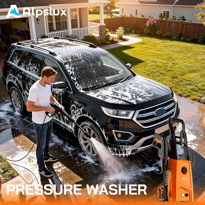 Electric Pressure Washer Power Washer Electric Powered Power Wash Power Washers with Adjustable Nozzle, Pressure Cleaning Machine with Foam Cannon for Cars, Fences, Driveways, Patios, Home Cleaning