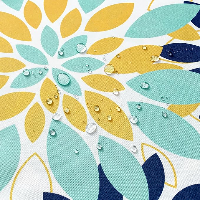 Floral Outdoor Pillow Covers Waterproof Spring Throw Pillow Cases Light Blue Yellow Inch Set of 2 Decorative Summer Cushion Covers for Patio Furniture Garden Bench Porch Sofa