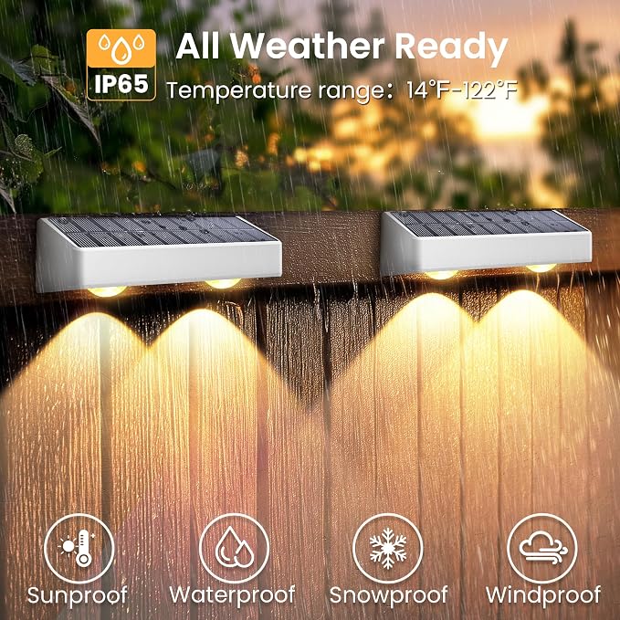 SOLPEX Solar Fence Lights Outdoor, 9 Fixed Colors ＆ Color Changing Fence Solar Lights Outdoor Waterproof IP65, LED Deck Lighting for Backyard Wall Step Patio Railing Pool Porch (16 Pack) | LED Deck Lighting for Halloween Backyard Wall Step Patio Railin...