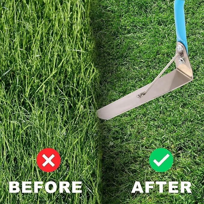 sancat Sickle with Double-Edged 304 Stainless Steel Sharp Blade, Weed Cutter Tool for Garden, Manual Long Weed wracker, Weeding Tool with 41’’ Soft Rubber Handle