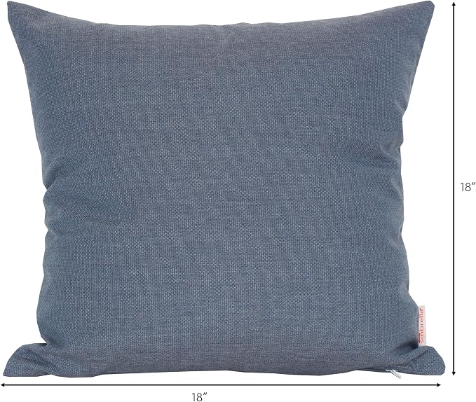 Outdoor/Indoor Sunbrella Throw Pillows Square Set of 2 Pieces 18 inch x 18 inch Spectrum Denim - Cover Only, Insert Not Included