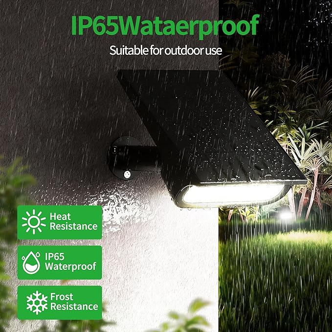 intelamp Solar Spot Lights Outdoor Waterproof, 4000mAh 3 Color LED Spotlight with Remote Timer Adjustable Brightness for House Wall Trees Flags Pools Yard Decor