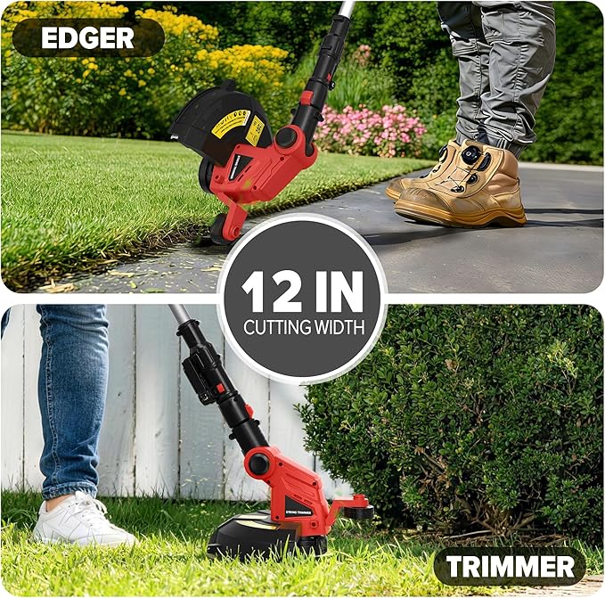12" Electric Weed Wacker (No Battery) Compatible with Milwaukee18V Battery, Automatic Line Feed Weed Eater Battery Powered, Cordless String Trimmer with 4 Line Spools for Lawn, Garden
