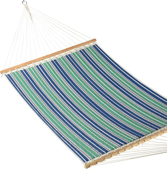 Quilted Hammock (Green & Blue Stripe)