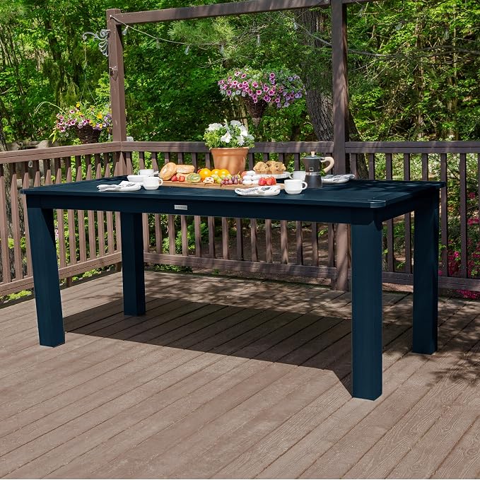 Highwood AD-ST7LH2CO5BA-FBE Lehigh 7pc Rectangular Counter Height Dining Set 84" x 42", Federal Blue