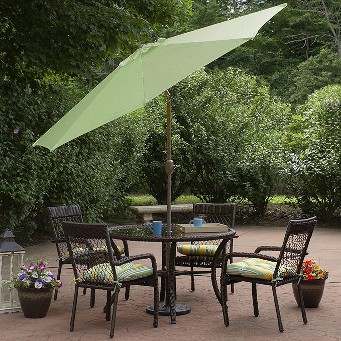 Northlight Outdoor Patio Market Umbrella with Hand Crank and Tilt - 9' - Sage Green