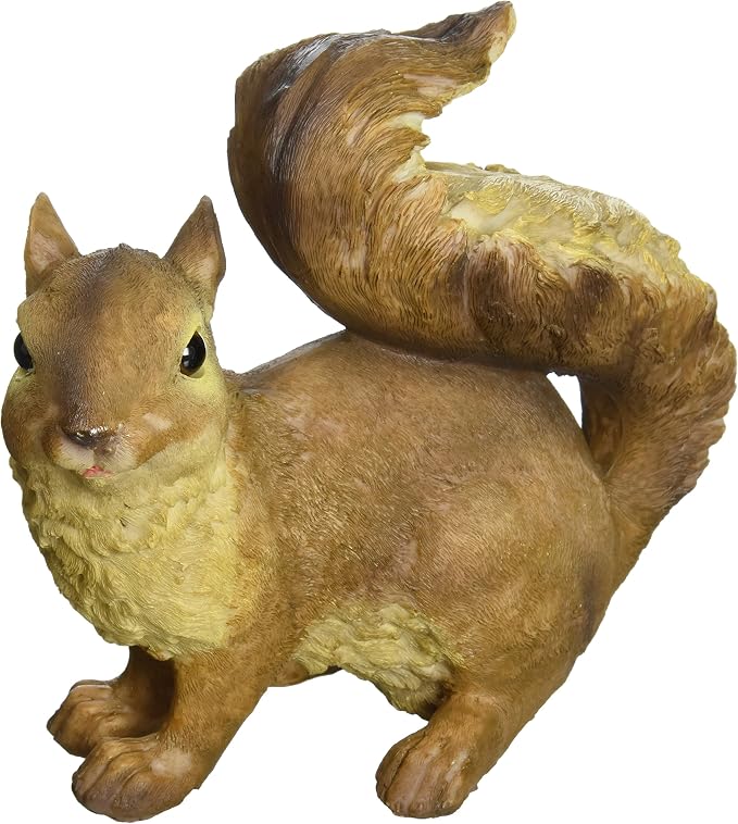 Design Toscano Scamper the Woodland Squirrel Outdoor Garden Statue, 7 Inch Tall, Cast Stone Resin, Brown Finish