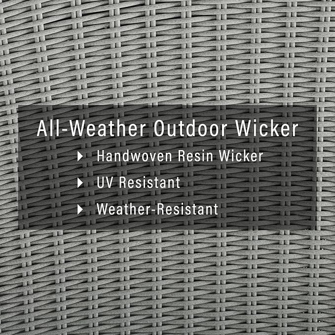 Crosley Furniture Bradenton All Weather Rattan Wicker Outdoor Coffee Table for Patio, Deck, Porch, Gray