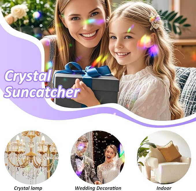 24pcs Crystal Sun Catcher Hanging Clear Teardrops Crystals Chandelier Parts | Crystal Sun Catcher, 38mm Hanging Crystal, Chandelier Parts, Prism Pendants with Hook, Crystal Christmas Ornaments Home Decor